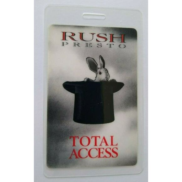 Rush Presto Backstage Pass Original 1990 Concert Tour Hard Rock Music Rabbit Hat - Picture 1 of 4